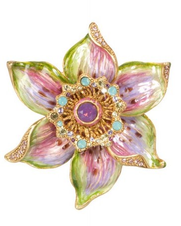 Jay Strongwater Sonia Daffodil Pin – floral jewelry – flower brooches – crystal jewellery – multicolored - flipped