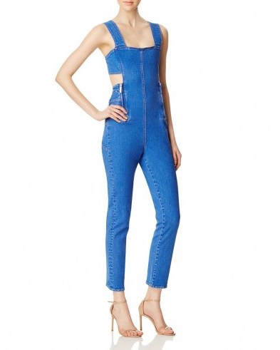 Kendall and Kylie Back Cutout Blue Denim Jumpsuit – as worn by Kylie Jenner on Instagram, 23 June 2016. Celebrity fashion | casual star style | cut out jumpsuits - flipped