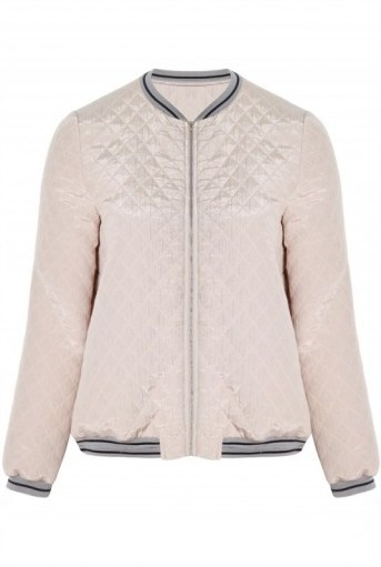Related Kennie Bomber in pastel pink. Quilted jackets | casual luxe | shop the trend - flipped