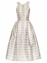 MARY KATRANTZOU Laguna A-line jacquard dress – designer clothing – fit & flare dresses – occasion wear – silver – event fashion – luxe – luxury