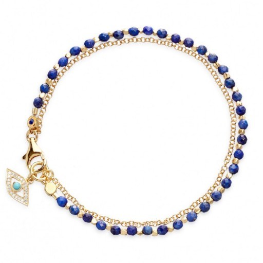 LAPIS EVIL EYE BIOGRAPHY BRACELET ~ lapis lazuli gemstones ~ blue bracelets ~ gemstone jewellery - flipped
