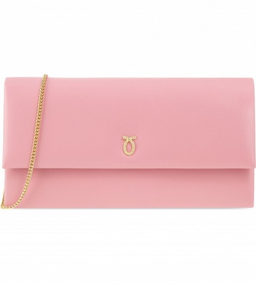 LAUNER Sofia leather clutch pink base with cream sides – luxe looks – luxury bags – quality handbags – chic style accessories - flipped