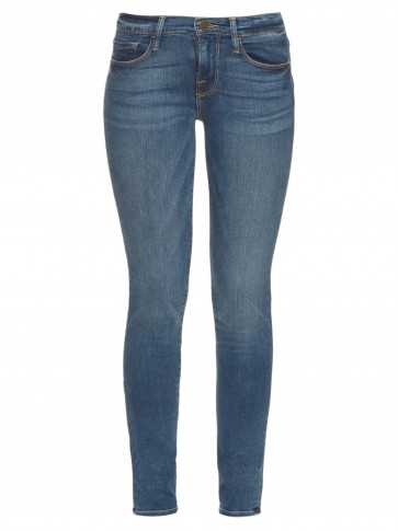 FRAME DENIM Le Skinny de Jeanne mid-rise jeans. Blue denim | casual fashion