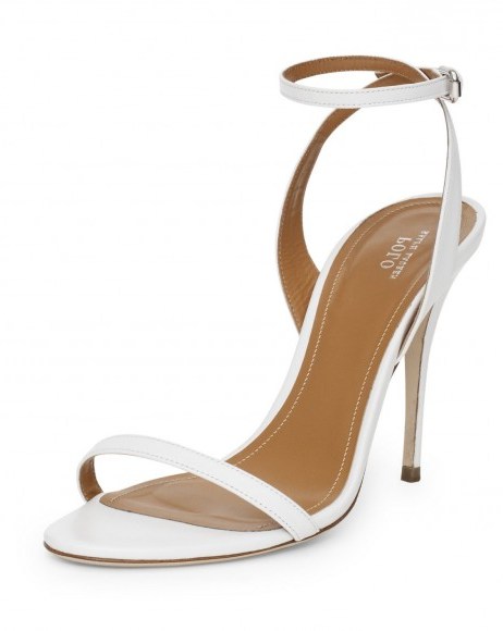Ralph Lauren POLO Leather Sandal white – barely there high heels – designer sandals – occasion shoes – chic footwear - flipped