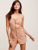Love Me Suede Romper dusty mauve from Free People – casual luxe – retro style rompers