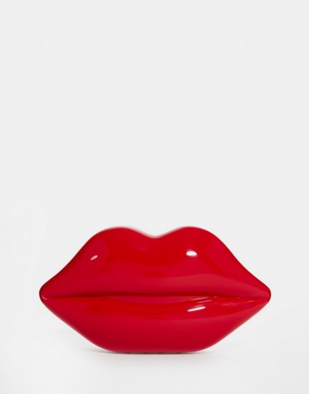 Lulu Guinness Lips Clutch in Red – designer handbags – occasion bags – designer accessories