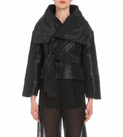 MAISON MARGIELA Belt-detail padded jacket black – chic jackets – designer coats – luxury outerwear – luxe fashion - flipped