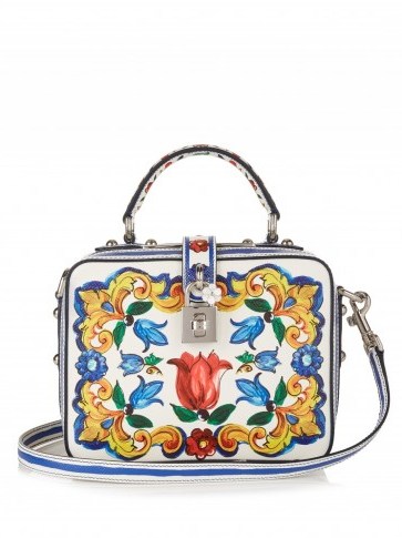 DOLCE & GABBANA Majolica-print leather box bag ~ beautiful Italian bags ~ luxury holiday handbags ~ summer accessories - flipped