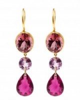 MARIE HÉLÈNE DE TAILLAC 22k Yellow Gold and Pink Tourmaline Earrings ~ gemstone jewellery ~ gemstones ~ evening accessories ~ drop earrings