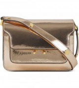 MARNI Mini trunk metallic-leather shoulder bag macaroon ~ metallics ~ designer handbags ~ luxury bags