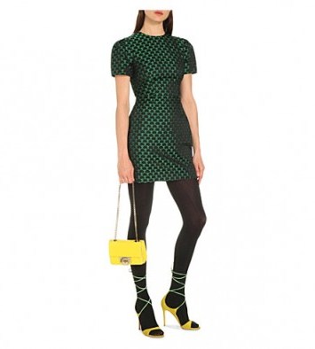 MARY KATRANTZOU Mini cloud jacquard dress Malachite – green mini dresses – designer fashion - flipped