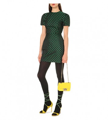 MARY KATRANTZOU Mini cloud jacquard dress Malachite – green mini dresses – designer fashion