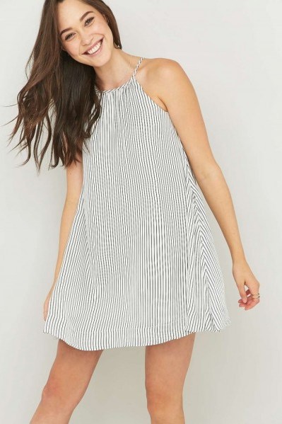 Minkpink Spellbound White Swing Dress ~ love this little sundress ~ my holiday day wear ~ hot weather weekend style ~ summer halterneck dresses ~ stripe print - flipped