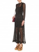 ZIMMERMANN Mischief Lurex-stripe silk-chiffon dress in black – long evening dresses – summer parties – designer party fashion