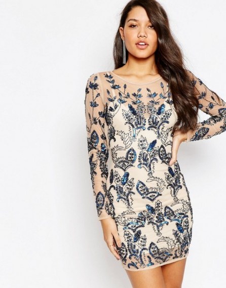 Missguided Premium Floral Embellished Bodycon Mini Dress – evening luxe – luxury looks – party dresses – occasion wear – celebration fashion - flipped