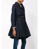 MONCLER Flared Trench Coat navy blue ~ designer coats ~ statement outerwear ~ feminine rain coats ~ stylish macs