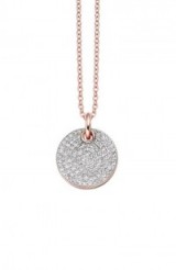 MONICA VINADER Ava Diamond Disc Pendant Necklace rose gold. Round pendants | pave diamonds | luxe style jewellery | chic accessories | discs