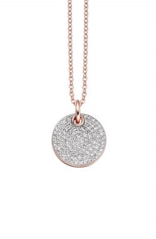 MONICA VINADER Ava Diamond Disc Pendant Necklace rose gold. Round pendants | pave diamonds | luxe style jewellery | chic accessories | discs - flipped