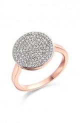 MONICA VINADER Ava Diamond Disc Ring rose gold. Fine jewellery | statement rings | modern style | luxe accessories | pave diamonds