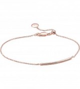 MONICA VINADER Skinny short bar 18ct rose gold-plated diamond bracelet – thin bracelets – modern style jewellery – diamonds – luxe looks – luxury looking accessories
