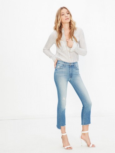 MOTHER Insider Crop Step Fray Shake Well / skinny jeans / cropped pants
