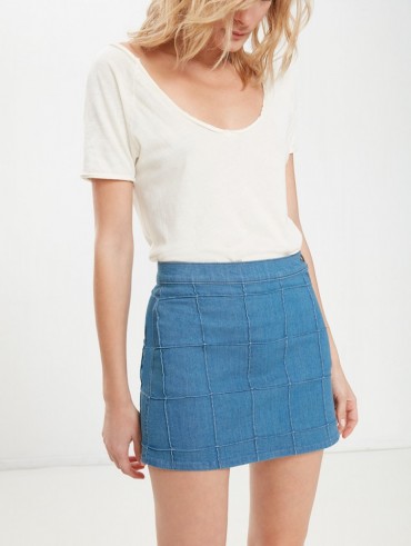 MOTHER The School’s Out Skirt Party Hardy / denim mini skirts / fashion / keep it casual
