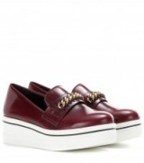 stella mccartney binx falabella embellished platform slip-on sneakers ~ burgundy platforms ~ dark red ~ style