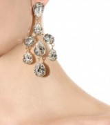 oscar de la renta crystal embellished clip-on earrings ~ big statement jewellery ~ bling ~ large drop earrings ~ crystals ~ designer accessories ~ accessorise your look