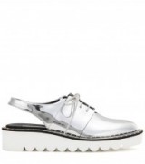 stella mccartney scarpa platform cut-out derby shoes ~ metallic silver ~ slingback ~ designer ~ style