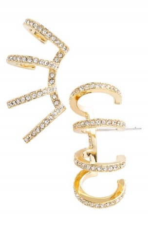 Nadri ‘Starry Night’ Crystal Ear Crawlers gold/clear. Gold tone jewellery | wrap earrings | crystals | fashion accessories