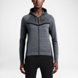 NIKE TECH KNIT WINDRUNNER HOODIE in grey – as worn by Olivia Palermo with blue cropped leggings and a pair of black Nike trainers, out walking in New York, 27 June 2016. Celebrity sportswear | zip hoodies | casual star style