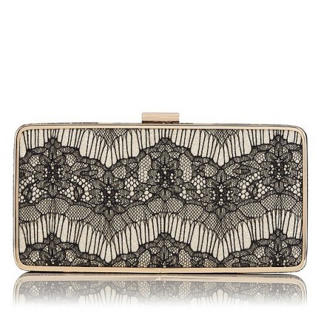 L.K. Bennett Nora Glitter Lace Clutch…love this feminine clutch bag with it’s delicate lace pattern, so pretty! ~ evening bags ~ occasion accessories ~ chic handbags - flipped