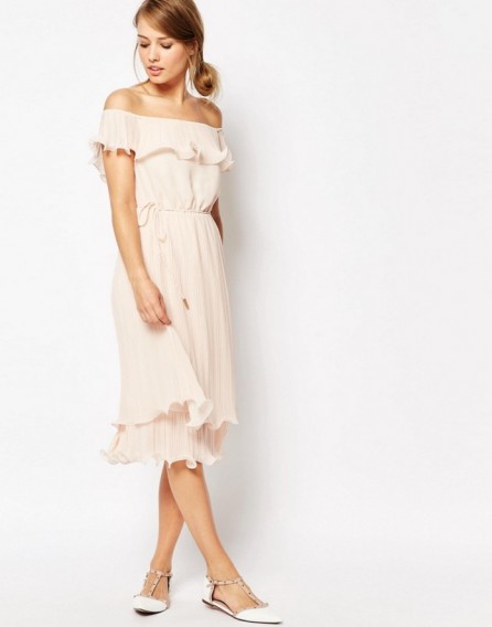 Forever unique floral off the shoulder midi dress luxe occasion wear
