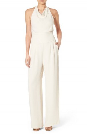 Olivia Palermo + Chelsea28 Wide Leg Jumpsuit in ivory eggnog – as worn by Olivia Palermo for the opening of the Renaissance New York Midtown Hotel, 2 June 2016. Celebrity jumpsuits | star style | chic fashion - flipped