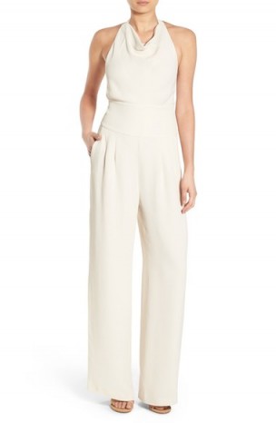 Olivia Palermo + Chelsea28 Wide Leg Jumpsuit in ivory eggnog – as worn by Olivia Palermo for the opening of the Renaissance New York Midtown Hotel, 2 June 2016. Celebrity jumpsuits | star style | chic fashion
