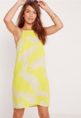 missguided palm print swing dress yellow ~ holiday dresses ~ sundresses ~ day fashion ~ summer style
