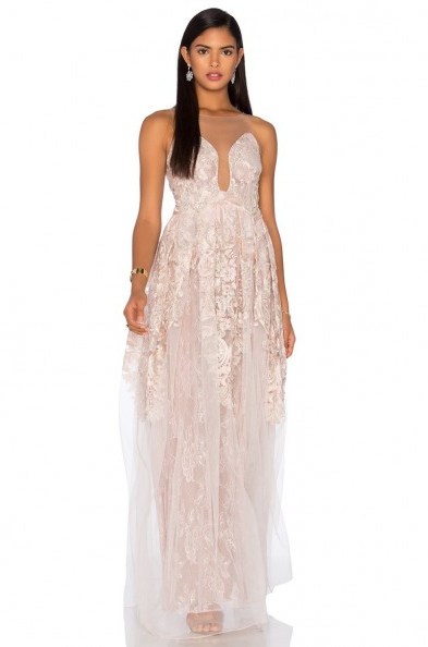 PATRICIA BONALDI EMBELLISHED TULLE GOWN ~ special event fashion ~ occasion wear ~ designer gowns ~ blush tone long dresses ~ feel like a princess - flipped