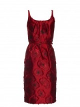 OSCAR DE LA RENTA Poppy-jacquard dress ruby red ~ designer dresses ~ chic fashion ~ a touch of glamour ~ occasion wear
