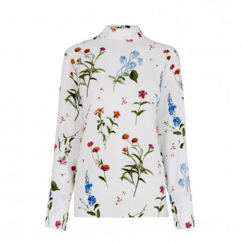 WAREHOUSE – PRETTY FLORAL TOP ~ flower printed tops ~ smart fashion ~ women’s shirts - flipped