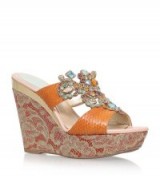 René Caovilla Belladonna Embellished Wedge Sandals. Designer wedges | holiday chic | jewelled shoes | summer high heels | jewel embellishments | wedged footwear