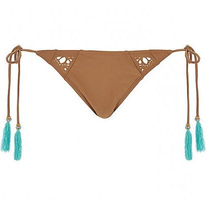 River Island RI Resort brown tassel bikini bottoms – bikinis – beachwear – beach fashion – summer style – holiday accessories - flipped