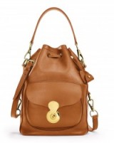 Ralph Lauren Ricky Drawstring Bag in RL Gold – designer bags – leather handbags