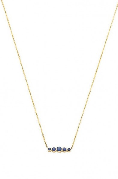 SACHI – GRADUATED SAPPHIRE NECKLACE ~ blue gemstones ~ sapphires ~ gemstone pendants ~ 14k gold necklaces - flipped