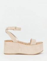 Sam Edelman Henley Suede Flatform Sandal in soft nude. Summer shoes | ankle strap flatforms | wedge heel | holiday wedges