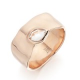 Monica Vinader Siren Wide Band 18ct Rose Gold Plated Vermeil on Sterling Silver. White topaz | modern style jewellery | gemstone rings