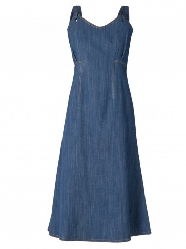 ADAM LIPPES Sleeveless denim midi dress. Casual blue dresses | designer fashion | summer style | empire waist - flipped