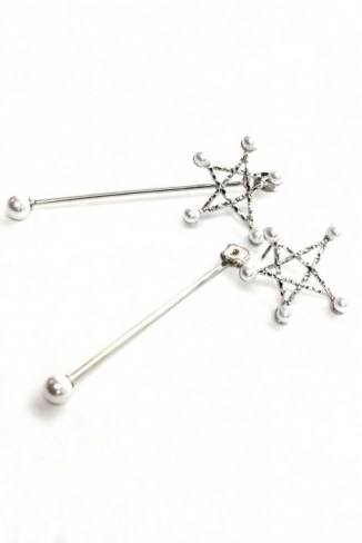 STORETS Stardust Earrings silver tone. Drop earrings | fashion jewelry | stars | jewellery - flipped
