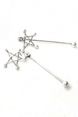 STORETS Stardust Earrings silver tone. Drop earrings | fashion jewelry | stars | jewellery