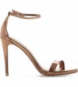 STEVE MADDEN Stecy metallic leather heeled sandals ~ bronze metallics ~ barely there high heels ~ occasion shoes ~ evening accessories