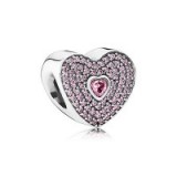 PANDORA sweet hear charm ~ pink Cubic Zirconia charms ~ jewellery ~ sterling silver hearts ~ bracelets